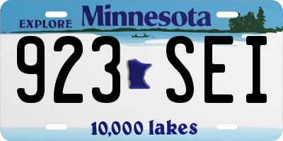 MN license plate 923SEI