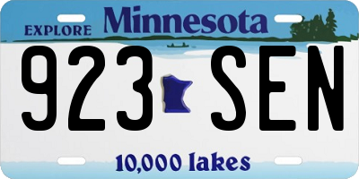 MN license plate 923SEN