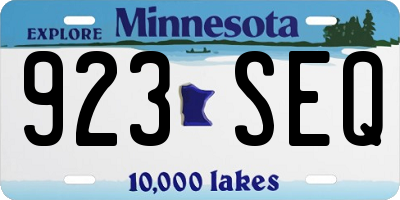 MN license plate 923SEQ