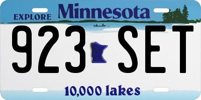 MN license plate 923SET