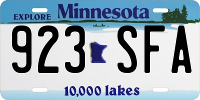 MN license plate 923SFA