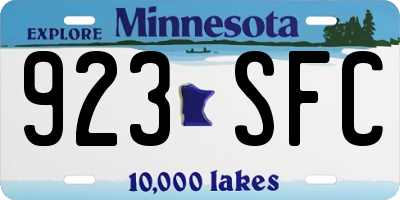 MN license plate 923SFC