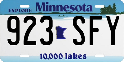 MN license plate 923SFY