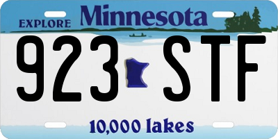 MN license plate 923STF
