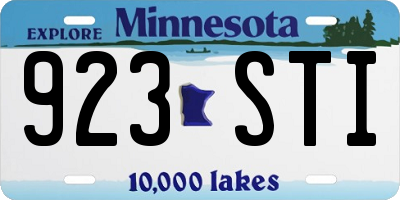 MN license plate 923STI