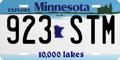 MN license plate 923STM