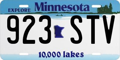 MN license plate 923STV