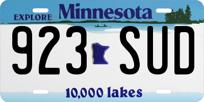 MN license plate 923SUD