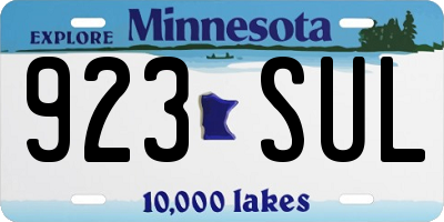 MN license plate 923SUL