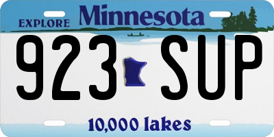 MN license plate 923SUP