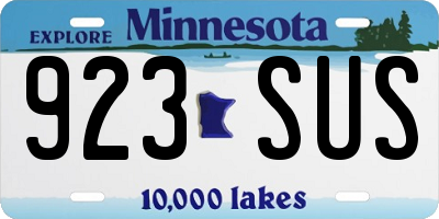 MN license plate 923SUS