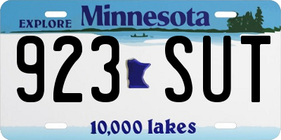 MN license plate 923SUT
