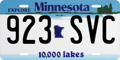 MN license plate 923SVC