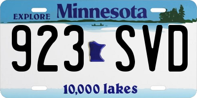 MN license plate 923SVD