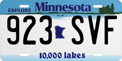 MN license plate 923SVF