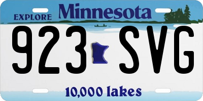 MN license plate 923SVG