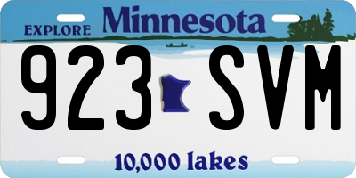 MN license plate 923SVM