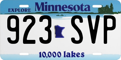 MN license plate 923SVP