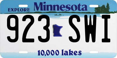 MN license plate 923SWI