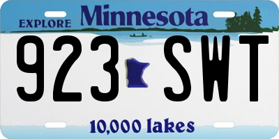 MN license plate 923SWT