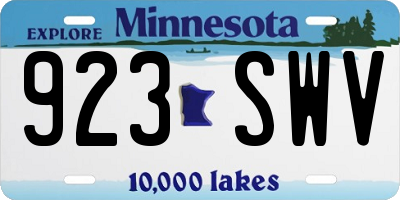 MN license plate 923SWV