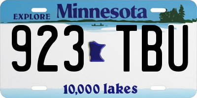 MN license plate 923TBU
