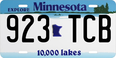 MN license plate 923TCB
