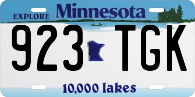 MN license plate 923TGK