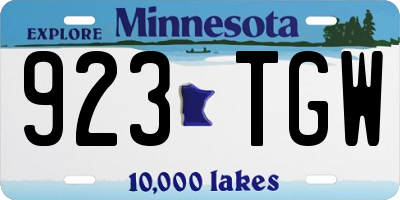 MN license plate 923TGW