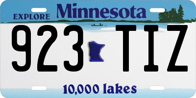 MN license plate 923TIZ