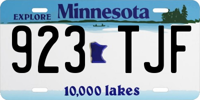 MN license plate 923TJF