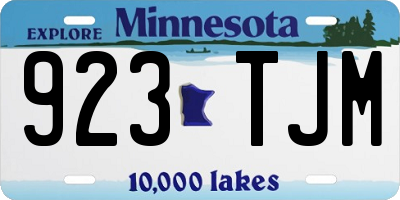 MN license plate 923TJM