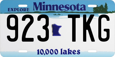 MN license plate 923TKG