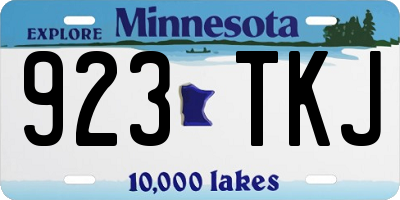MN license plate 923TKJ