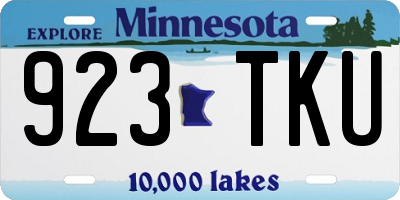 MN license plate 923TKU