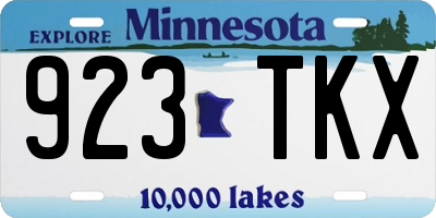 MN license plate 923TKX