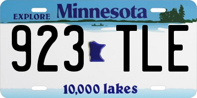 MN license plate 923TLE