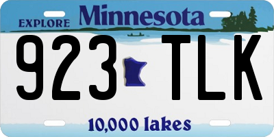 MN license plate 923TLK