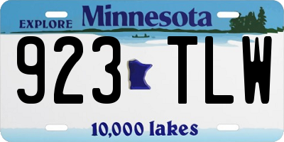 MN license plate 923TLW
