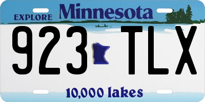 MN license plate 923TLX