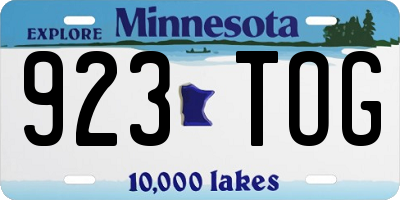 MN license plate 923TOG