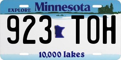 MN license plate 923TOH