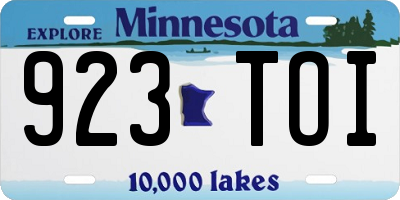 MN license plate 923TOI