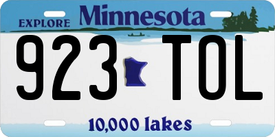 MN license plate 923TOL