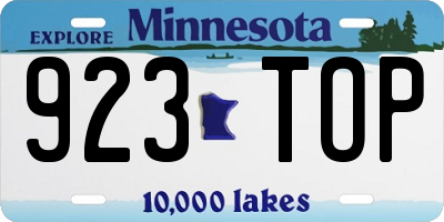MN license plate 923TOP