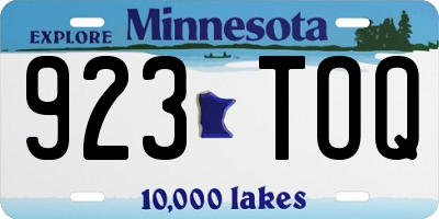 MN license plate 923TOQ