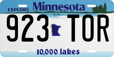 MN license plate 923TOR