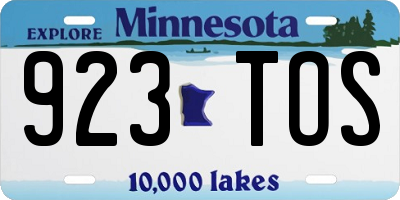 MN license plate 923TOS