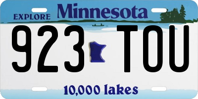 MN license plate 923TOU