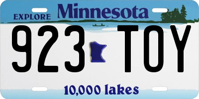 MN license plate 923TOY